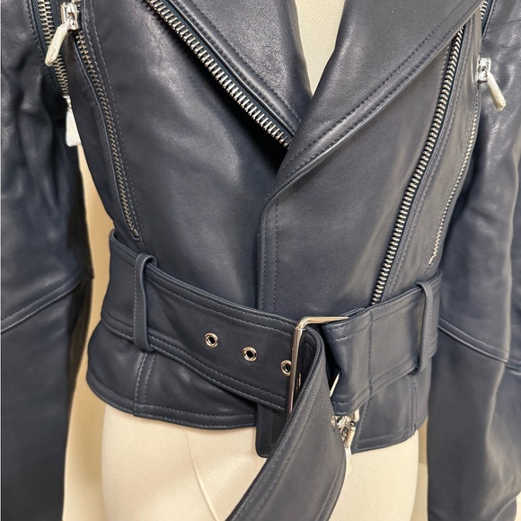 Veronica Beard Jylan Moto Jacket Navy - Picture 6 of 11